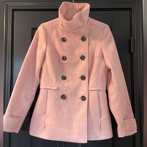 H & M Women's Pink Double-Breasted Coat